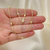 Gargantilla Basica 04.213.0260.24 Oro Laminado, Diseño de Box, Pulido, Tono Dorado (01 MM Thickness, 24 Inches Length)