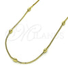 Gargantilla Basica 04.213.0260.24 Oro Laminado, Diseño de Box, Pulido, Tono Dorado (01 MM Thickness, 24 Inches Length)