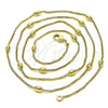 Gargantilla Basica 04.213.0260.24 Oro Laminado, Diseño de Box, Pulido, Tono Dorado (01 MM Thickness, 24 Inches Length)