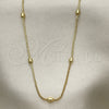 Gargantilla Basica 04.213.0260.24 Oro Laminado, Diseño de Box, Pulido, Tono Dorado (01 MM Thickness, 24 Inches Length)