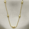 Gargantilla Basica 04.213.0261.24 Oro Laminado, Pulido, Tono Dorado (04 MM Thickness, 24 Inches Length)