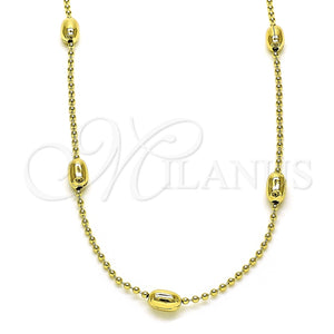 Gargantilla Basica 04.213.0261.24 Oro Laminado, Pulido, Tono Dorado (04 MM Thickness, 24 Inches Length)