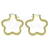 Argolla Mediana 02.213.0437.30 Oro Laminado, Diseño de Flor, Pulido, Tono Dorado