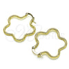 Argolla Mediana 02.213.0437.30 Oro Laminado, Diseño de Flor, Pulido, Tono Dorado