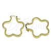 Argolla Mediana 02.213.0437.30 Oro Laminado, Diseño de Flor, Pulido, Tono Dorado
