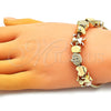 Pulsera Elegante 03.63.2268.07 Oro Laminado, Diseño de Niñita Pequeña y Corona, Pulido, Tono Dorado (03 MM Thickness, 7 Inches Length)