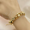 Pulsera Elegante 03.63.2268.07 Oro Laminado, Diseño de Niñita Pequeña y Corona, Pulido, Tono Dorado (03 MM Thickness, 7 Inches Length)