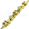 Pulsera Elegante 03.63.2268.07 Oro Laminado, Diseño de Niñita Pequeña y Corona, Pulido, Tono Dorado (03 MM Thickness, 7 Inches Length)