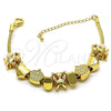 Pulsera Elegante 03.63.2268.07 Oro Laminado, Diseño de Niñita Pequeña y Corona, Pulido, Tono Dorado (03 MM Thickness, 7 Inches Length)