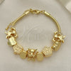 Pulsera Elegante 03.63.2268.07 Oro Laminado, Diseño de Niñita Pequeña y Corona, Pulido, Tono Dorado (03 MM Thickness, 7 Inches Length)