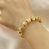 Pulsera Elegante 03.63.2269.07 Oro Laminado, Diseño de Mariposa y Flor, Pulido, Tono Dorado (03 MM Thickness, 7 Inches Length)