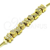 Pulsera Elegante 03.63.2269.07 Oro Laminado, Diseño de Mariposa y Flor, Pulido, Tono Dorado (03 MM Thickness, 7 Inches Length)