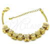 Pulsera Elegante 03.63.2269.07 Oro Laminado, Diseño de Mariposa y Flor, Pulido, Tono Dorado (03 MM Thickness, 7 Inches Length)