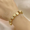Pulsera Elegante 03.63.2270.07 Oro Laminado, Diseño de Mariposa y Ãrbol, Pulido, Tono Dorado (03 MM Thickness, 7 Inches Length)