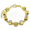 Pulsera Elegante 03.63.2270.07 Oro Laminado, Diseño de Mariposa y Ãrbol, Pulido, Tono Dorado (03 MM Thickness, 7 Inches Length)