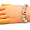 Pulsera Elegante 03.63.2271.07 Oro Laminado, Diseño de Corona y Niñita Pequeña, Pulido, Tono Dorado (03 MM Thickness, 7 Inches Length)