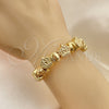 Pulsera Elegante 03.63.2271.07 Oro Laminado, Diseño de Corona y Niñita Pequeña, Pulido, Tono Dorado (03 MM Thickness, 7 Inches Length)