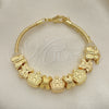 Pulsera Elegante 03.63.2271.07 Oro Laminado, Diseño de Corona y Niñita Pequeña, Pulido, Tono Dorado (03 MM Thickness, 7 Inches Length)