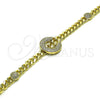 Pulsera Elegante 03.403.0001.07 Oro Laminado, Diseño de Miami Cubana, con Blanca Micro Pave, Pulido, Tono Dorado (05 MM Thickness, 7 Inches Length)