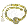 Pulsera Elegante 03.403.0001.07 Oro Laminado, Diseño de Miami Cubana, con Blanca Micro Pave, Pulido, Tono Dorado (05 MM Thickness, 7 Inches Length)
