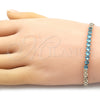 Pulsera Elegante 03.213.0173.08 Oro Laminado, Diseño de Bismarco, con Turquoise Zirconia Cubica, Pulido, Tono Dorado (04 MM Thickness, 8 Inches Length)