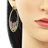 Argolla Grande 02.120.0001.50 Oro Laminado, Diseño de Con Nombre y Amor, con Blanca Cristal, Diamantado, Tres Tonos