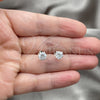 Arete Dormilona 02.401.0054.06 Plata Rodinada, con Zirconia Cubica Blanca, Pulido, Tono Plateado