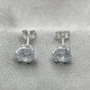 Arete Dormilona 02.401.0054.06 Plata Rodinada, con Zirconia Cubica Blanca, Pulido, Tono Plateado