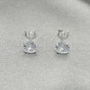 Arete Dormilona 02.401.0054.06 Plata Rodinada, con Zirconia Cubica Blanca, Pulido, Tono Plateado