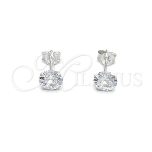 Arete Dormilona 02.401.0054.06 Plata Rodinada, con Zirconia Cubica Blanca, Pulido, Tono Plateado