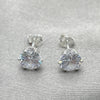 Arete Dormilona 02.401.0054.07 Plata Rodinada, con Zirconia Cubica Blanca, Pulido, Tono Plateado