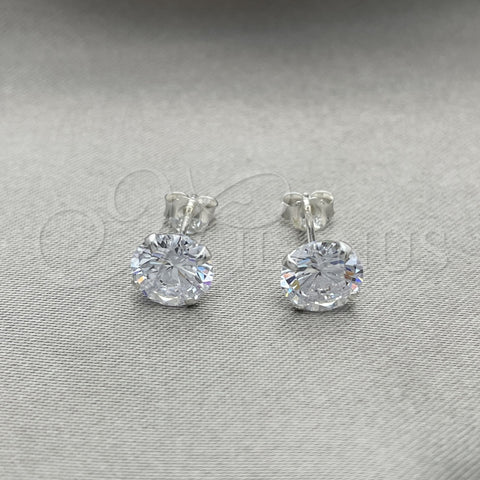 Arete Dormilona 02.401.0054.07 Plata Rodinada, con Zirconia Cubica Blanca, Pulido, Tono Plateado