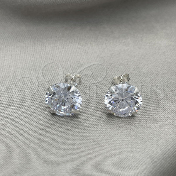 Arete Dormilona 02.401.0054.10 Plata Rodinada, con Zirconia Cubica Blanca, Pulido, Tono Plateado