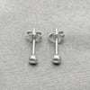 Arete Dormilona 02.401.0055.03 Plata Rodinada, Diseño de Bola, Pulido, Tono Plateado