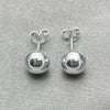 Arete Dormilona 02.401.0055.07 Plata Rodinada, Diseño de Bola, Pulido, Tono Plateado