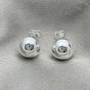 Arete Dormilona 02.401.0055.10 Plata Rodinada, Diseño de Bola, Pulido, Tono Plateado
