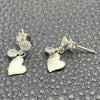 Arete Largo 02.401.0063 Plata Rodinada, Diseño de Corazón, con Zirconia Cubica Blanca, Pulido, Tono Plateado