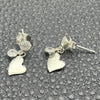 Arete Largo 02.401.0063 Plata Rodinada, Diseño de Corazón, con Zirconia Cubica Blanca, Pulido, Tono Plateado