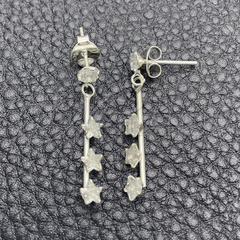 Arete Largo 02.401.0066 Plata Rodinada, con Zirconia Cubica Blanca, Pulido, Tono Plateado