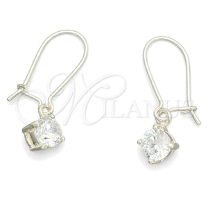Arete Largo 02.401.0069 Plata Rodinada, con Zirconia Cubica Blanca, Pulido, Tono Plateado