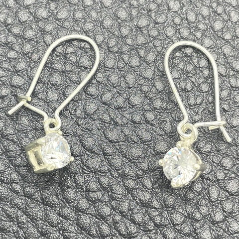 Arete Largo 02.401.0069 Plata Rodinada, con Zirconia Cubica Blanca, Pulido, Tono Plateado