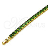Pulsera Tennis 03.284.0020.07 Oro Laminado, con Verde Zirconia Cubica, Pulido, Tono Dorado (05 MM Thickness, 7 Inches Length)