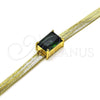 Pulsera Elegante 03.341.0191.1.07 Oro Laminado, Diseño de Cola de Raton, con Verde Zirconia Cubica, Pulido, Tono Dorado (05 MM Thickness, 7 Inches Length)