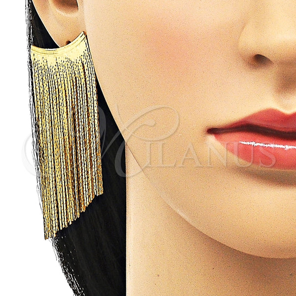 Arete Largo 02.341.0134 Oro Laminado, Diamantado, Tono Dorado