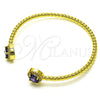 Aro Individual 07.341.0019.3 Oro Laminado, con Dark Ametista Zirconia Cubica and Blanca Micro Pave, Pulido, Tono Dorado (04 MM Thickness, One size fits all)