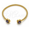 Aro Individual 07.341.0019.3 Oro Laminado, con Zirconia Cubica Dark Ametista y Micro Pave Blanca, Pulido, Tono Dorado (Grosor 04 MM, Talla Unica)