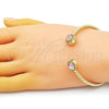Aro Individual 07.341.0019.4 Oro Laminado, con Rosado Zirconia Cubica and Blanca Micro Pave, Pulido, Tono Dorado (04 MM Thickness, One size fits all)