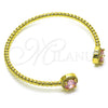 Aro Individual 07.341.0019.4 Oro Laminado, con Rosado Zirconia Cubica and Blanca Micro Pave, Pulido, Tono Dorado (04 MM Thickness, One size fits all)