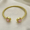 Aro Individual 07.341.0019.4 Oro Laminado, con Rosado Zirconia Cubica and Blanca Micro Pave, Pulido, Tono Dorado (04 MM Thickness, One size fits all)