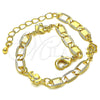 Pulsera Elegante 03.63.2272.07 Oro Laminado, Diseño de Elefante y Mariner, Pulido, Tono Dorado (06 MM Thickness, 7 Inches Length)